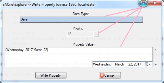 Toolbar writing to property
